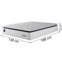 Cama Box Baú Casal Colchão Molas Ensacadas Com Pillow Sevilha 138x188x74cm Branco/cinza Hellen