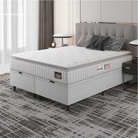 Cama Box Baú Casal Queen Colchão Espuma D33 Pillow Top Van Gogh 158x198x65cm Branco Hellen - 5