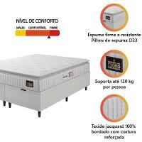 Cama Box Baú Casal Queen Colchão Espuma D33 Pillow Top Van Gogh 158x198x70cm Branco Hellen - 2