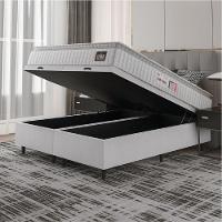 Cama Box Baú Casal Queen Colchão Espuma D33 Pillow Top Van Gogh 158x198x70cm Branco Hellen - 5