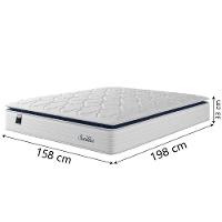 Cama Box Baú Casal Queen Colchão Molas Ensacadas Com Pillow Sevilha 158x198x74cm Branco/cinza Hellen