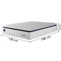 Cama Box Casal Colchão Molas Ensacadas Com Pillow Sevilha 138x188x71cm Branco/cinza Hellen