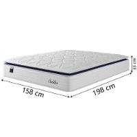 Cama Box Casal Queen Colchão Molas Ensacadas Com Pillow Sevilha 158x198x71cm Branco/cinza Hellen - 5