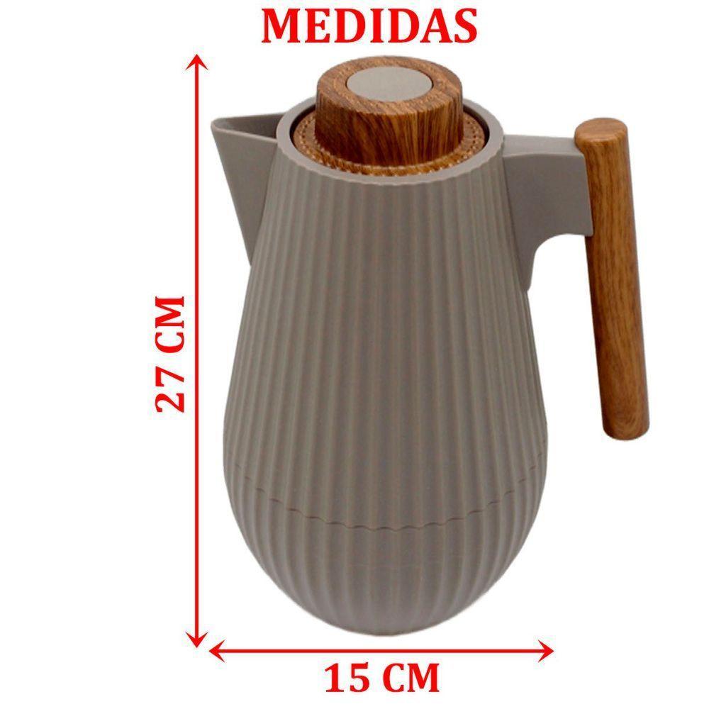 Garrafa Térmica De Mesa Morden Gray Cinza Leite Chimarrão 1l - 2