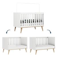 Quarto De Bebê Berço 3 Em 1 Retrô Ludmila Cômoda Com Fraldário Gran Lorena Branco Carolina Baby - 2