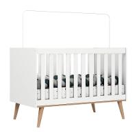 Quarto De Bebê Berço 3 Em 1 Retrô Ludmila Cômoda Com Fraldário Gran Lorena Branco Carolina Baby - 3