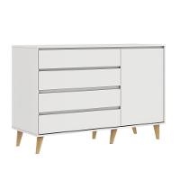 Quarto De Bebê Berço 3 Em 1 Retrô Ludmila Cômoda Com Fraldário Gran Lorena Branco Carolina Baby - 5