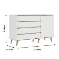 Quarto De Bebê Berço 3 Em 1 Retrô Ludmila Cômoda Com Fraldário Gran Lorena Branco Carolina Baby - 7