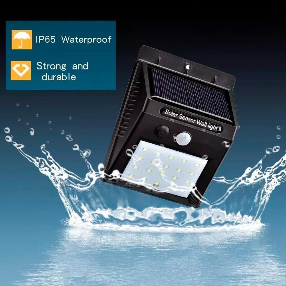 Luminária Solar Led 30 Leds - à Prova D'água - Sensor - 5