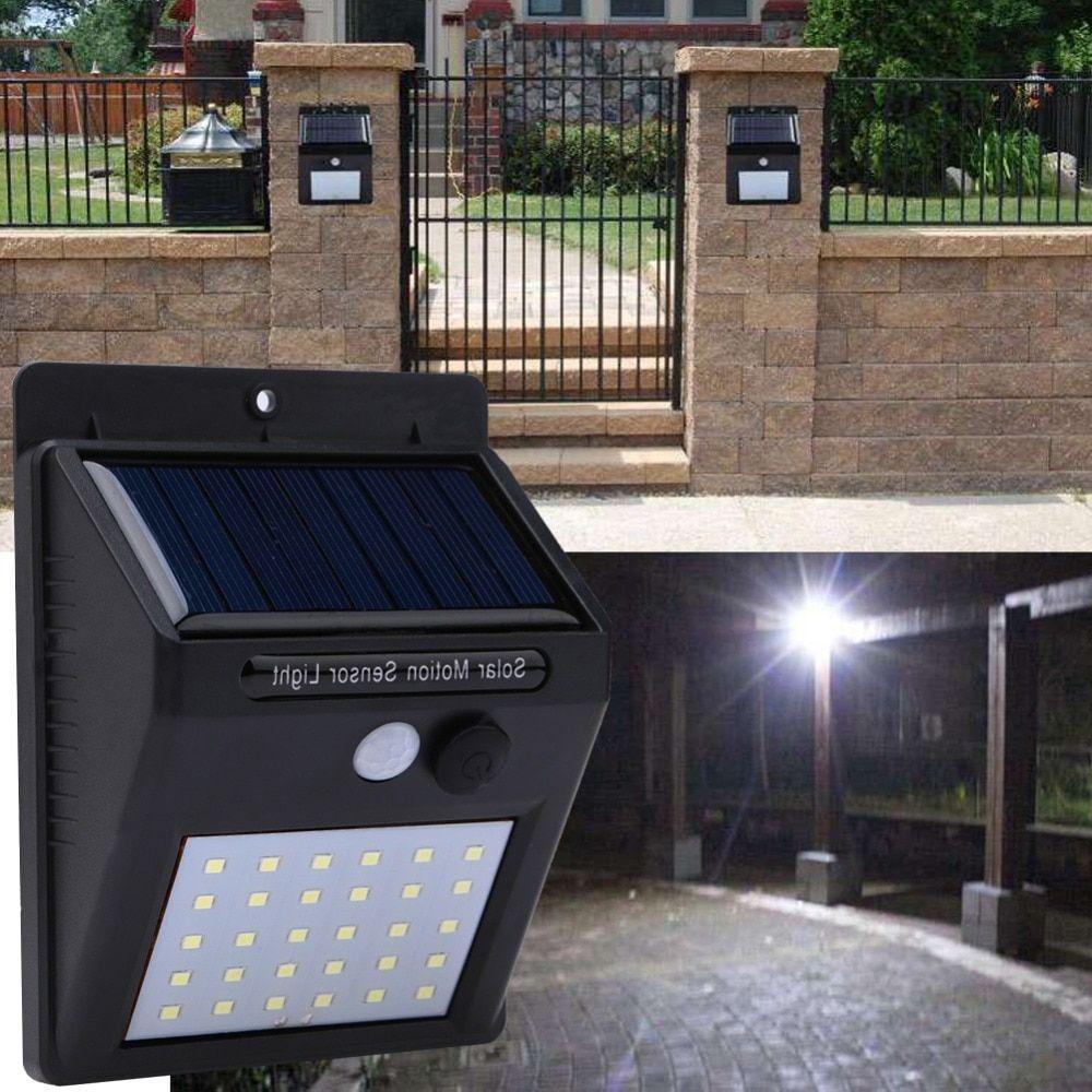 Luminaria Solar Jardim Parede 30 Led Sensor Movimento Gt512 - 8