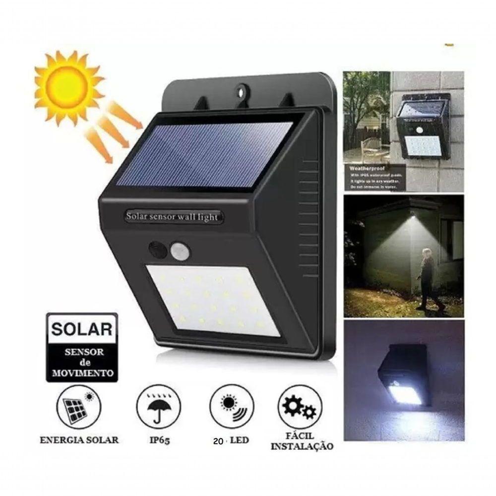 Luminária Solar C/ Sensor De Presença, 30 Leds - 4