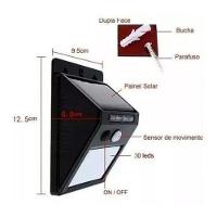 Luminária Solar C/ Sensor De Presença, 30 Leds - 5