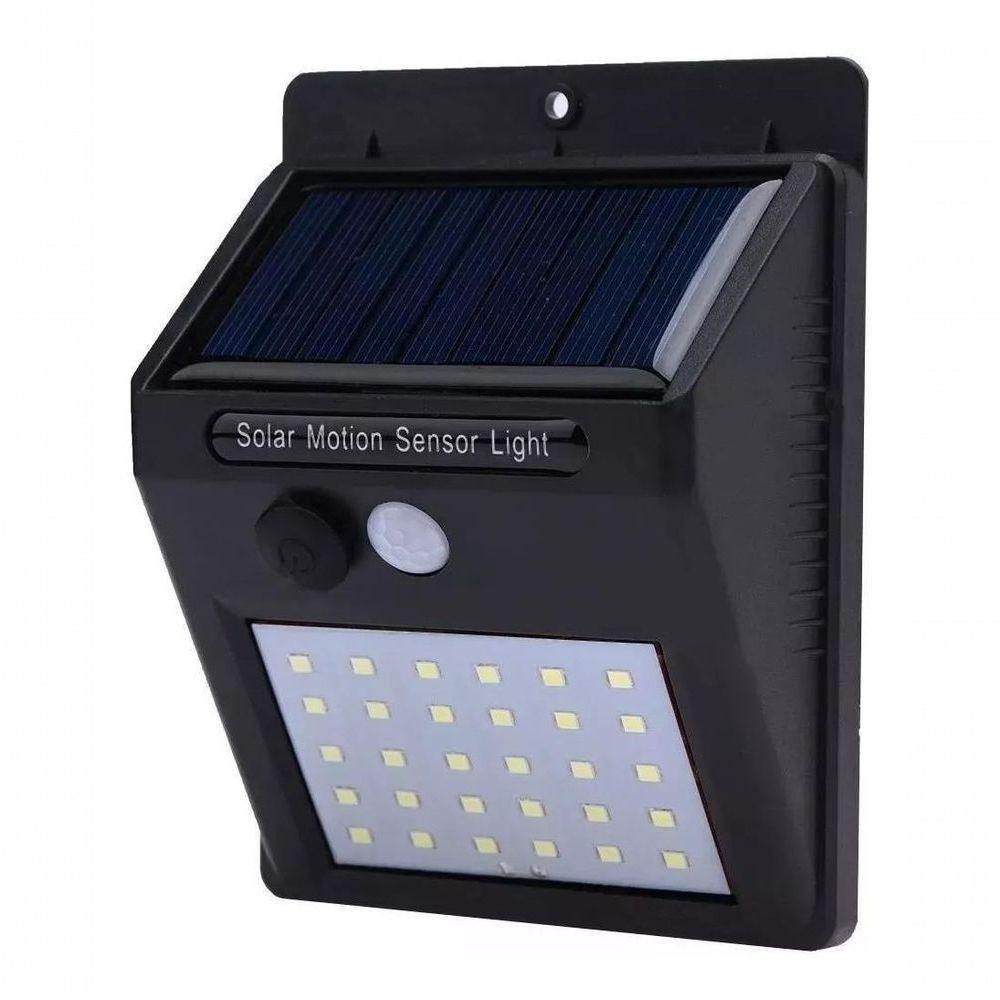 Luminária Solar De Parede Com Sensor Movimento 30 Led - 1
