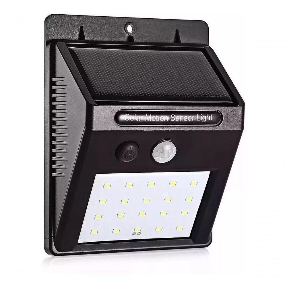 Luminária Solar De Parede Com Sensor Movimento 30 Led - 2