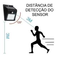 Luminária Solar Arandela Kit 2 - 30 Led Sensor De Presença - 3