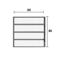 Vitro Basculante Alumínio Brilhante 80 (a) X 60 (l) - Hale - 2