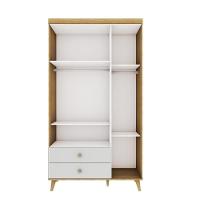 Guarda Roupa Infantil Retrô 3 Portas Com Gavetas Lígia Off White Com Bétula Carolina Baby - 2