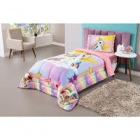 Kit Edredom + Lençol Plush Fofinho Infantil Dupla Face Dream 3 Peças Solteiro - Unicórnio - 2