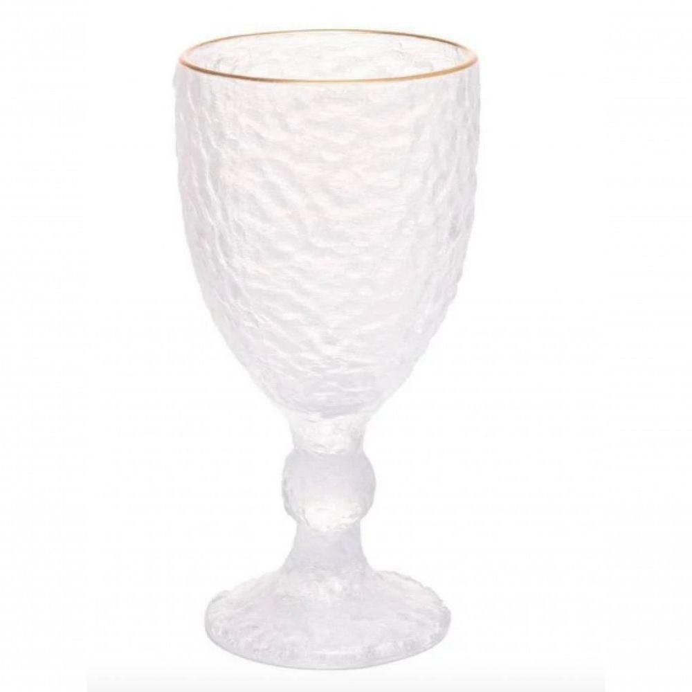 Taça De água Cristal Com Fio De Ouro 320 Ml - Lyor - 1