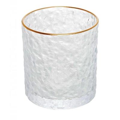 Kit 4 Copo Whisky Cristal Borda Dourada 340 Ml - Lyor