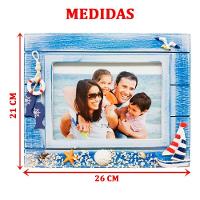Porta Retrato Náutico Retangular Marítimo Em Madeira 7x5 - 2