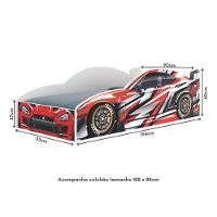 Cama Carro 100% MDF Infantil Montessoriana Com Colchão Incluso Multimóveis MP4323 Vermelho - 2