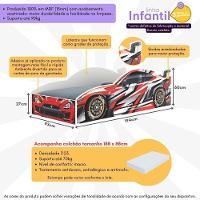 Cama Carro 100% MDF Infantil Montessoriana Com Colchão Incluso Multimóveis MP4323 Vermelho - 7