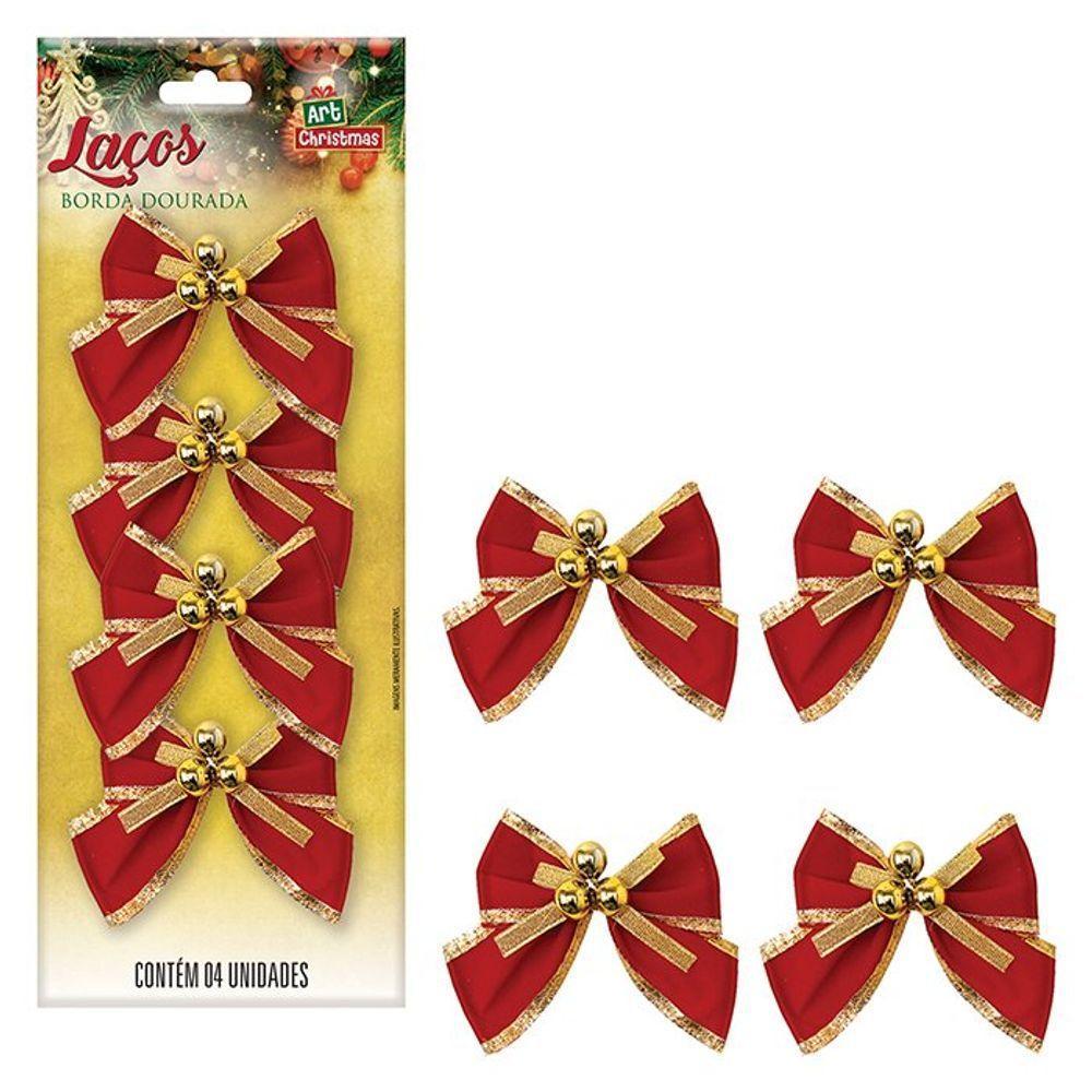 Kit 12 Laços De Bolinhas Pingentes Dourado Brilhante 10cm - 3