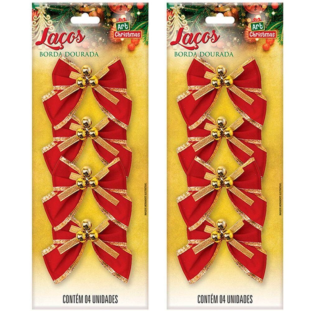 Kit 36 Laços De Bolinhas Pingentes Dourado Brilhante 10cm - 1