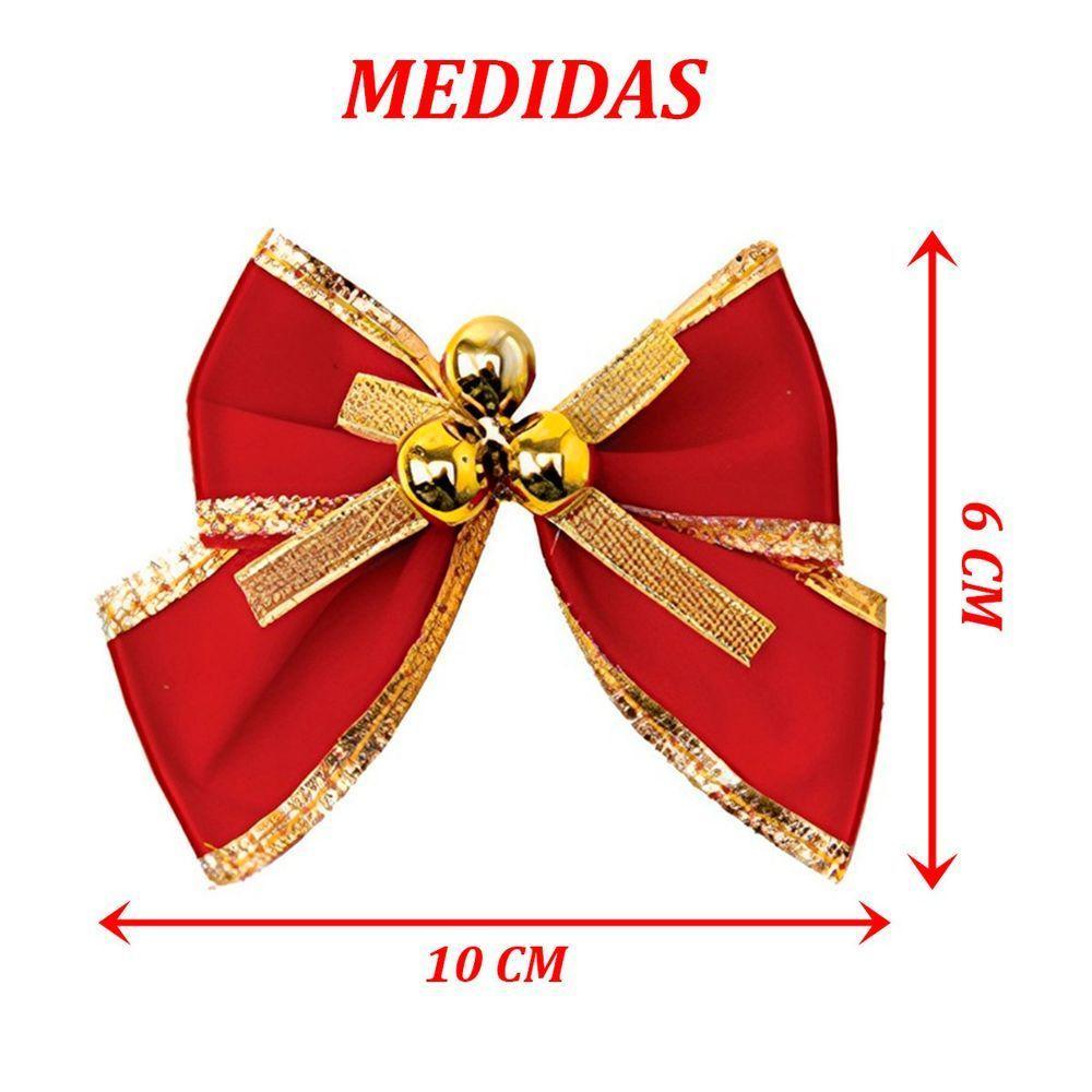 Kit 16 Laços De Bolinhas Pingentes Dourado Brilhante 10cm - 2