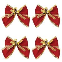 Kit 28 Laços De Bolinhas Pingentes Dourado Brilhante 10cm - 4