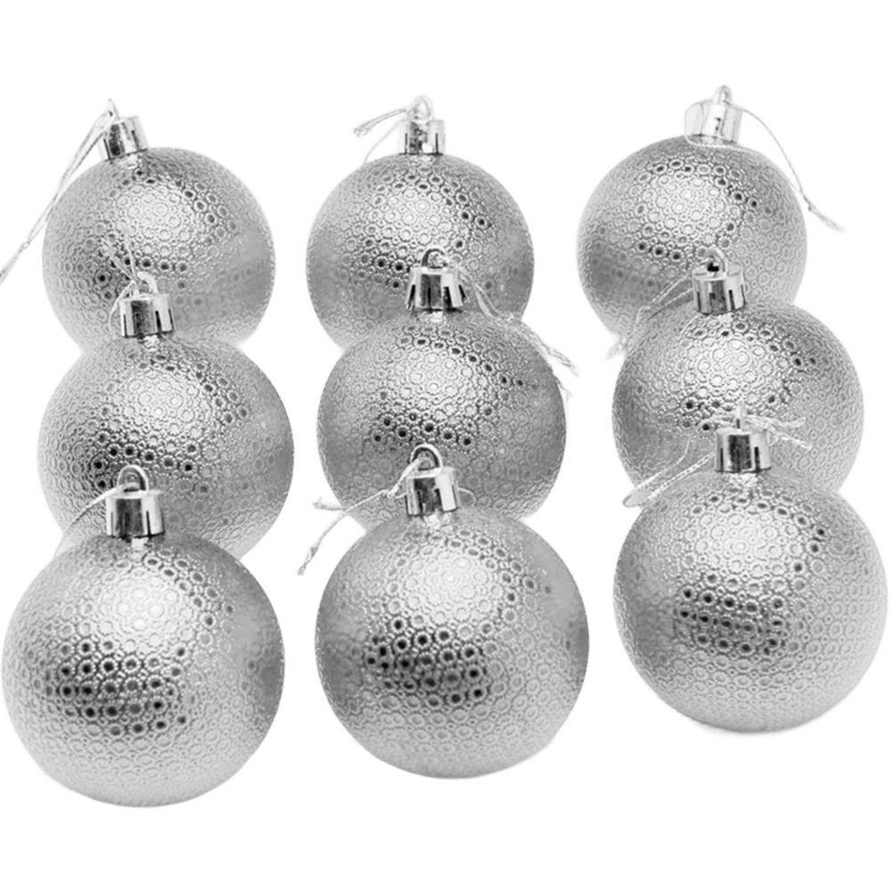 Kit 24 Bolas Natal Prata Enfeite Natalino árvore Natal 60mm - 1