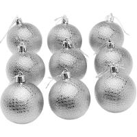 Kit 24 Bolas Natal Prata Enfeite Natalino árvore Natal 60mm - 1