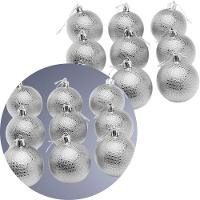 Kit 24 Bolas Natal Prata Enfeite Natalino árvore Natal 60mm - 2