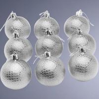 Kit 24 Bolas Natal Prata Enfeite Natalino árvore Natal 60mm - 4