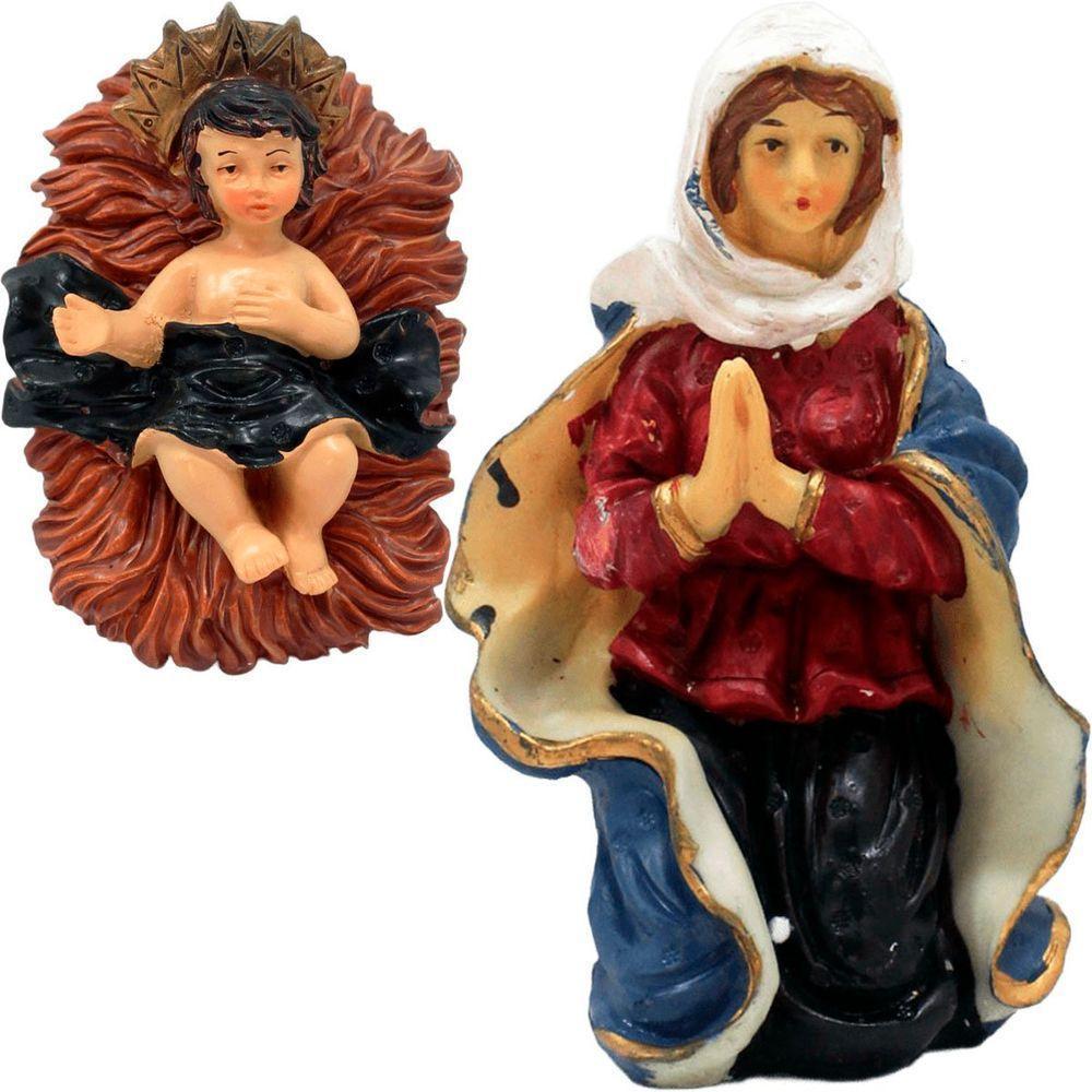 Presépio Natalino Estatueta Nascimento De Jesus Com 11 Peças - 2