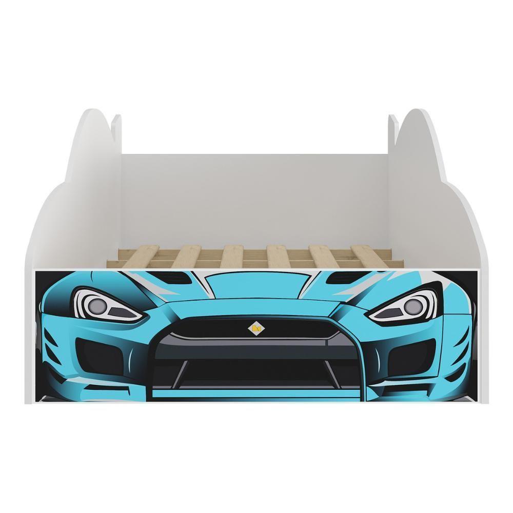 Cama Carro 100% Mdf Infantil Montessoriana Com Colchão Incluso Multimóveis MP4323 Azul Azul - 4