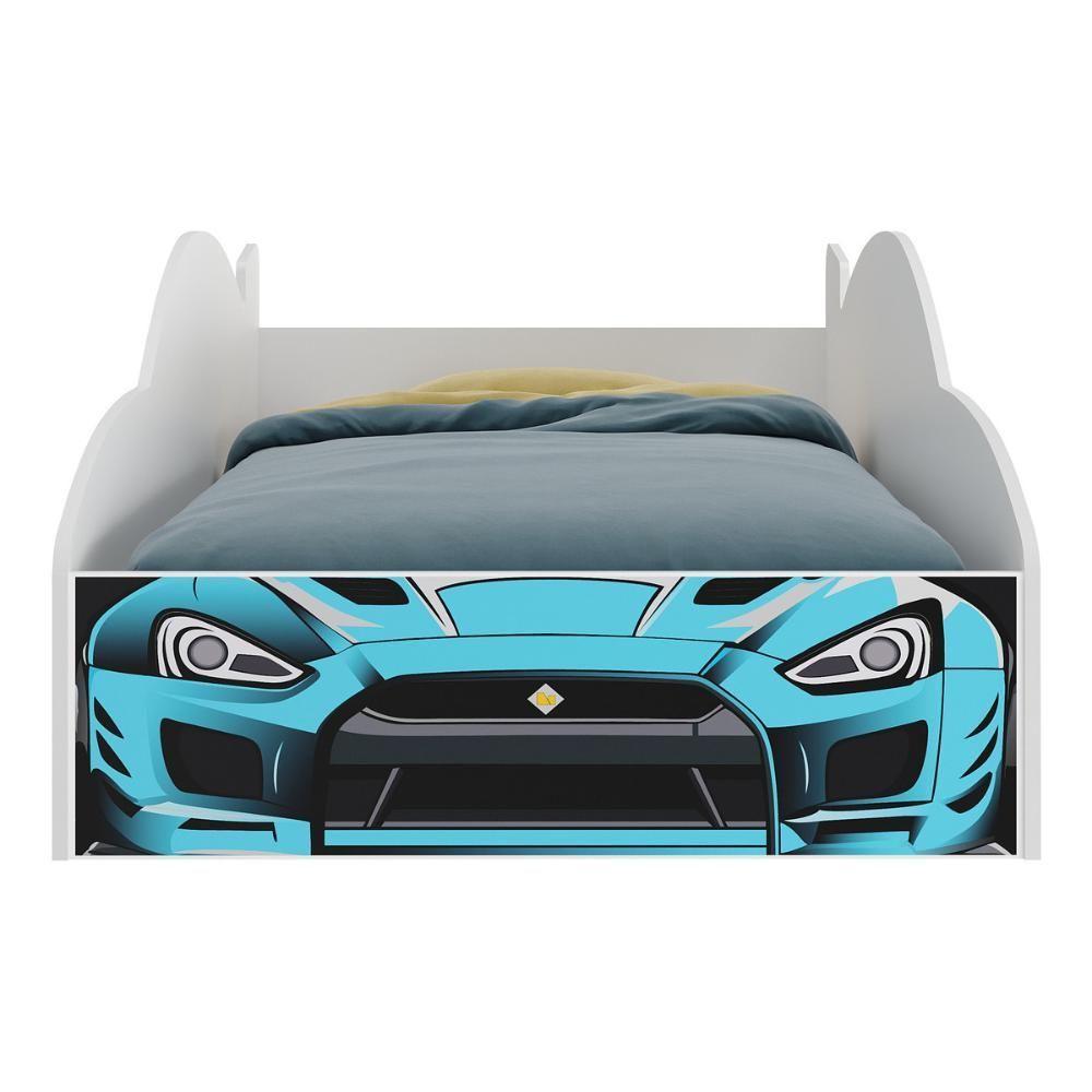 Cama Carro 100% Mdf Infantil Montessoriana Com Colchão Incluso Multimóveis MP4323 Azul Azul - 9