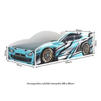 Cama Carro 100% Mdf Infantil Montessoriana Com Colchão Incluso Multimóveis MP4323 Azul Azul - 2