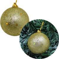 Kit 16 Bolas De Natal Enfeite Glitter Dourada Natalino 70mm - 3