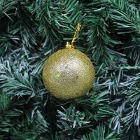 Kit 16 Bolas De Natal Enfeite Glitter Dourada Natalino 70mm - 4