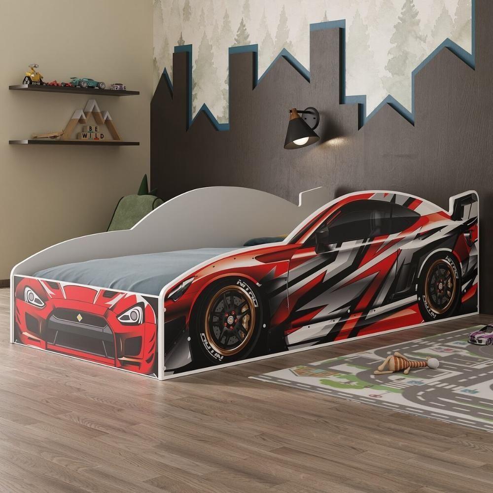 Cama Carro 100% MDF Infantil Montessoriana Para Colchão 88x188cm Multimóveis MP4318 Vermelho - 1