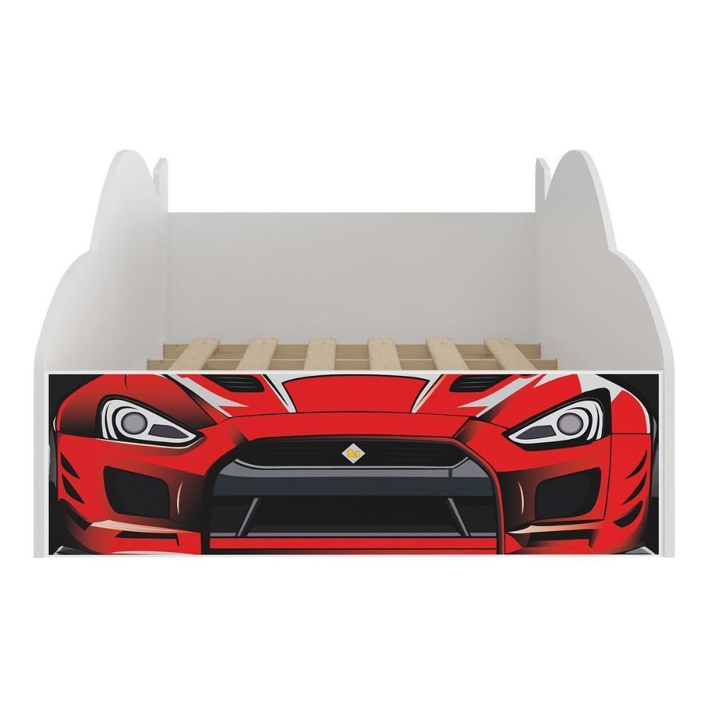 Cama Carro 100% MDF Infantil Montessoriana Para Colchão 88x188cm Multimóveis MP4318 Vermelho - 4