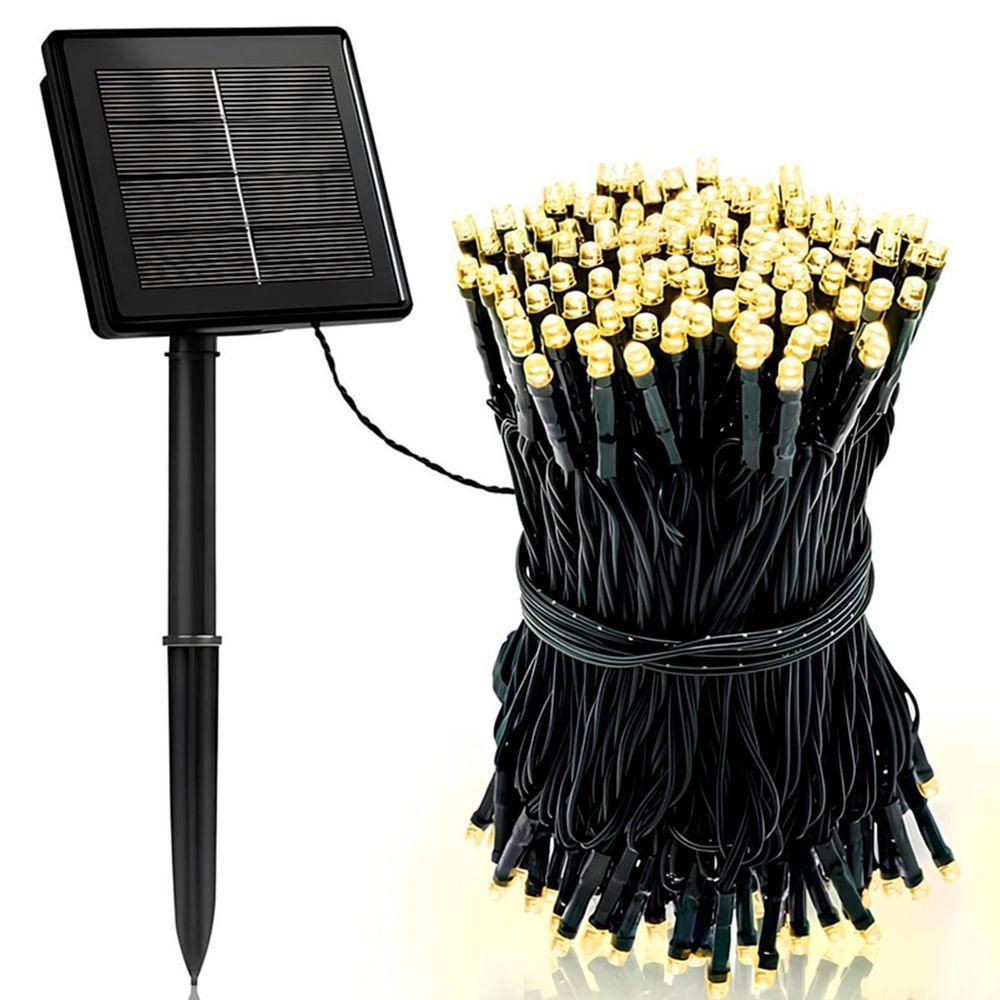 Pisca Luzes Leds Fio Solar Amarelo 500 Lâmpadas Natal De 50m - 1