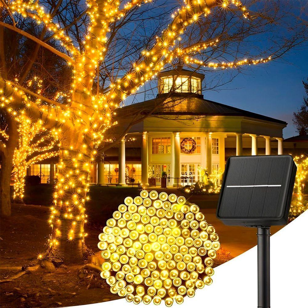Pisca Luzes Leds Fio Solar Amarelo 500 Lâmpadas Natal De 50m - 6