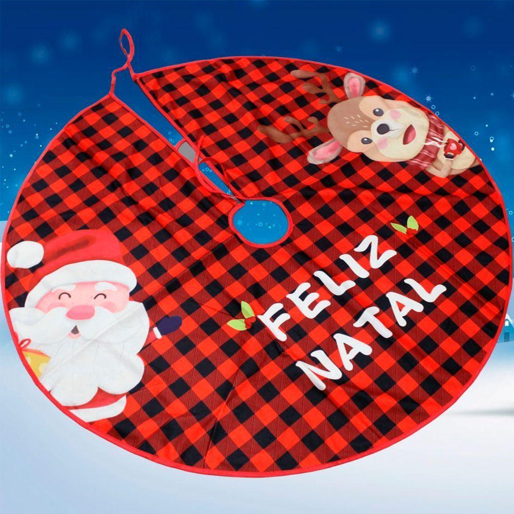 Saia De árvore Natal Temática Papai Noel Rena Natalino 90cm - 4