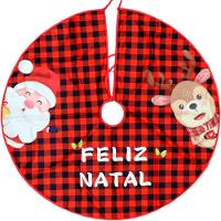 Saia De árvore Natal Temática Papai Noel Rena Natalino 90cm - 1