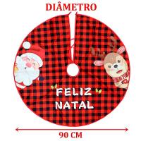 Saia De árvore Natal Temática Papai Noel Rena Natalino 90cm - 2