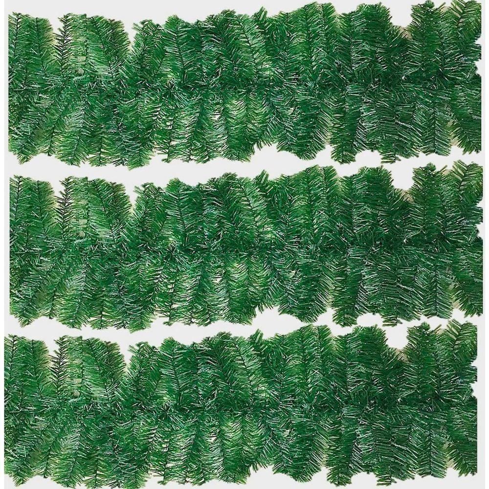 Festão Aramado Verde Decoração Natal Com 2 Metros 200 Galhos - 3