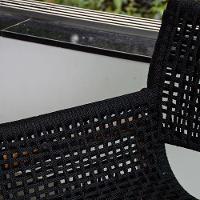 Jogo de Mesa Jantar 1,50m Madeira Giratória e 6 Poltronas Tokyo Corda Náutica Nossa Kasa Preto - 7